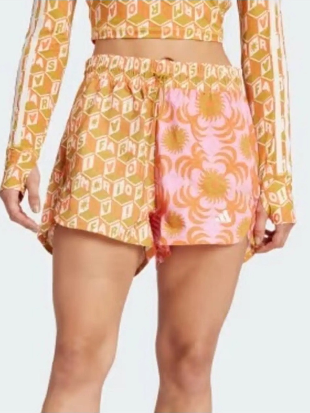 Farm Rio Adidas Pacer Athletic Shorts Large